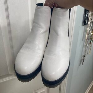 MIA White Boots with Black Soles